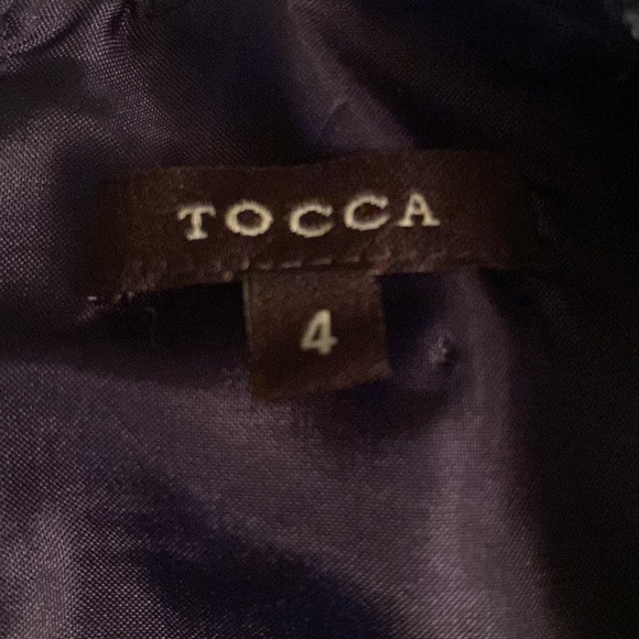 Tocca Navy Blue & Metallic Tweed Silver Button Sleeveless Mini Dress - 4 - Picture 9 of 12